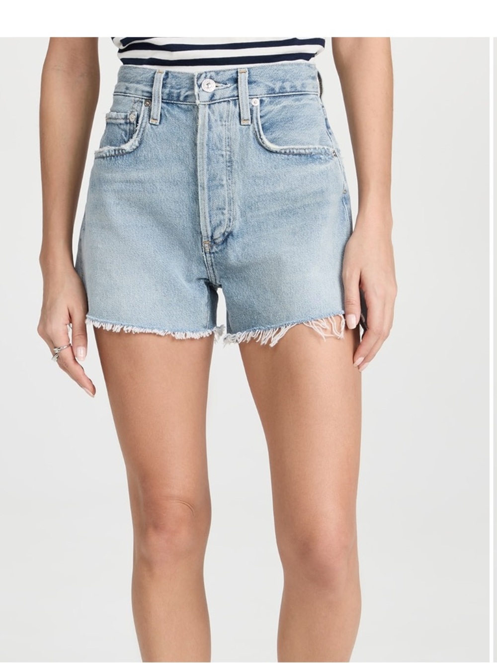 Citizens Of Humanity Marlow Light Wash High-Rise Cutoff Denim Shorts. Size 25